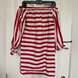 ASOS off shoulder stripe summer mini dress
